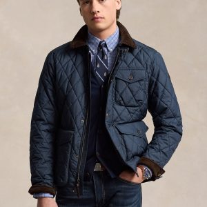 Veste droite matelassée | Bleu